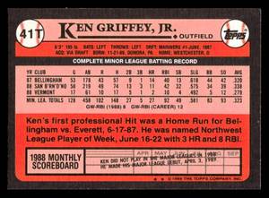 lot 95 image: 1989 Topps Traded Ken Griifey Jr. Rookie Card #41T