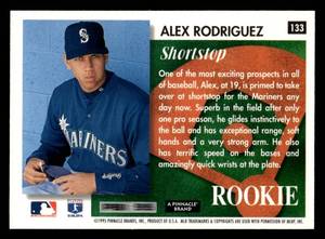 lot 92 image: 1995 Summit Alex Rodriguez Rookie Card #133
