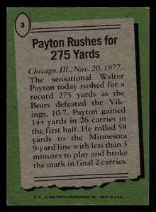 lot 80 image: 1978 Topps Highlights Walter Payton #3