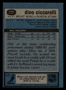 lot 75 image: 1981 Topps Dino Ciccarelli Rookie Card #105