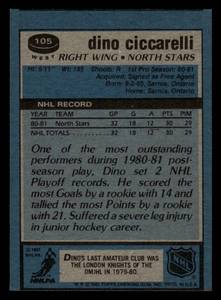 lot 74 image: 1981 Topps Dino Ciccarelli Rookie Card #105