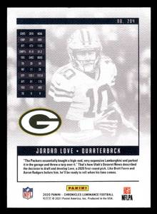 lot 70 image: 2020 Luminance Jordan Love Rookie Card #204