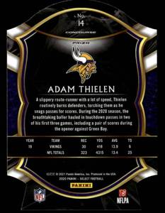 lot 122 image: 2020 Select Die Cut Adam Thielen #14
