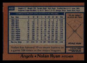 lot 68 image: 1978 Topps Nolan Ryan #400