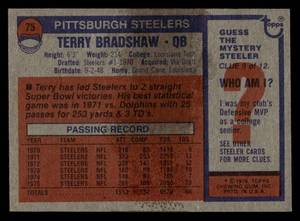 lot 67 image: 1976 Topps Terry Bradshaw #75