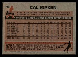 lot 56 image: 1983 Topps Cal Ripken Jr. #163