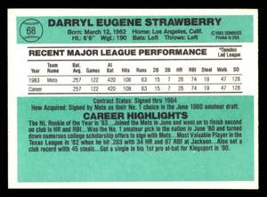 lot 48 image: 1984 Donruss Darryl Strawberry Rookie Card #68
