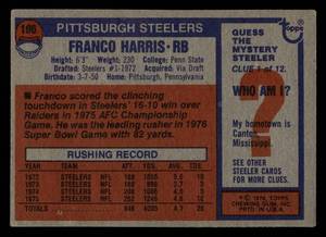 lot 45 image: 1976 Topps Franco Harris #100