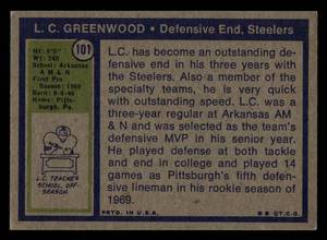 lot 40 image: 1972 Topps L.C. Greenwood Rookie Card #101