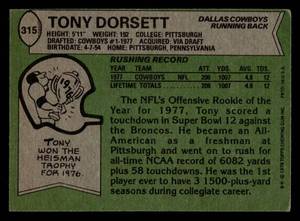 lot 32 image: 1978 Topps Tony Dorsett Rookie Card #315