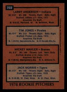 lot 21 image: 1978 Topps Jack Morris Rookie Card #703
