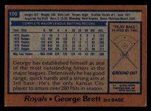 lot 24 image: 1978 Topps George Brett #100