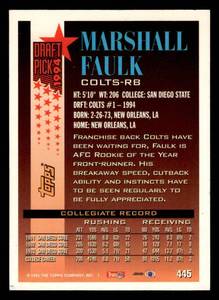 lot 134 image: 1994 Topps Special FX Marshall Faulk Rookie Card #445