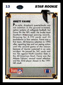 lot 136 image: 1991 Upper Deck Brett Favre Rookie Card #13