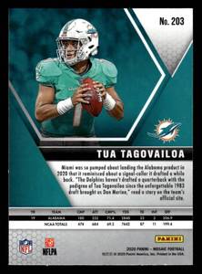 lot 139 image: 2020 Mosaic Tua Tagovailoa Rookie Card #203
