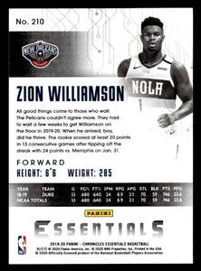 lot 145 image: 2019 Essentials Zion Willaimson Rookie Card #210