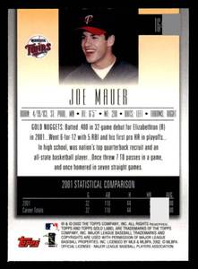 lot 147 image: 2002 Topps Gold Label Joe Mauer Rookie Card #164