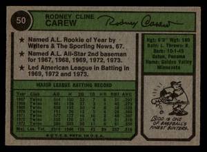 lot 163 image: 1974 Topps Rod Carew #50