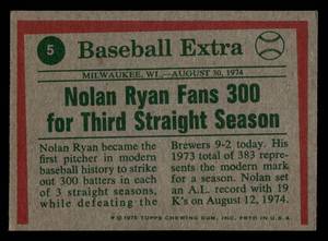 lot 170 image: 1975 Topps Highlights Nolan Ryan #5