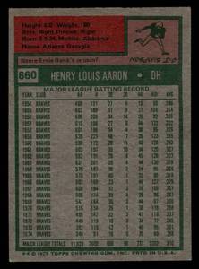 lot 171 image: 1975 Topps Hank Aaron #660