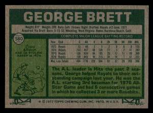 lot 182 image: 1977 Topps George Brett #580