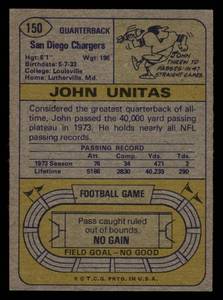 lot 188 image: 1974 Topps John Unitas #150