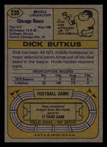 lot 189 image: 1974 Topps Dick Butkus #230
