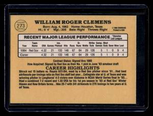 lot 193 image: 1985 Donruss Roger Clemens Rookie Card #273