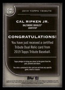 lot 198 image: 2019 Topps Tribute Game Used Jersey and Bat Cal Ripken Jr. Serial #2125