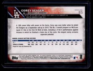 lot 203 image: 2016 Topps Corey Seager Rookie Card #85