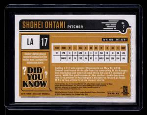 lot 206 image: 2018 Panini Classics Shohei Ohtani Rookie Card #7