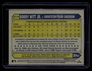 lot 211 image: 2022 Topps 1987 Mojo Refractor Bobby Witt Jr. Rookie Card #34