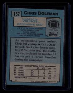 lot 212 image: 1988 Topps Chris Doleman Rookie Card #157