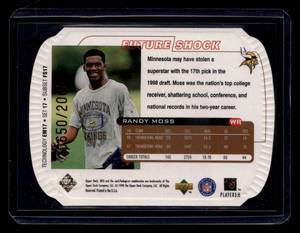 lot 213 image: 1998 Upper Deck UD3 Die Cut Randy Moss Rookie Card #17 Serial #6502000