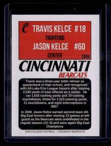lot 220 image: 2009 College Football Cincinatti Bearcats Travis Kelce & Jason Kelce Rookie Card