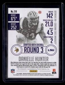 lot 222 image: 2015 Prestige Danielle Hunter Autograph Rookie Card #219