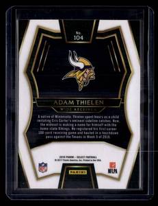 lot 223 image: 2016 Select Adam Thielen Rookie Card #104