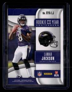 lot 224 image: 2018 Contenders ROY Emerald Lamar Jackson Rookie Card