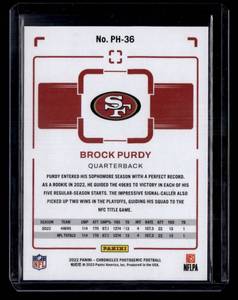 lot 237 image: 2022 Photogenic Brock Purdy Rookie Card #36