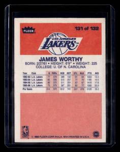 lot 241 image: 1986 Fleer James Worthy Rookie Card #131