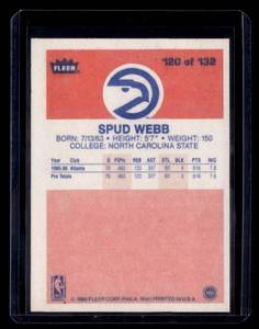 lot 242 image: 1986 Fleer Spud Webb Rookie Card #120