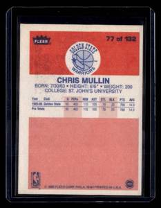 lot 243 image: 1986 Fleer Chris Mullin Rookie Card #77