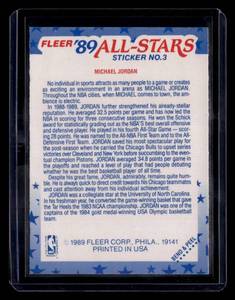 lot 246 image: 1989 Fleer Sticker Michael Jordan #3