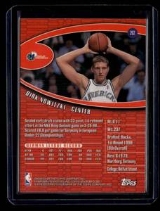 lot 251 image: 1998 Stadium Club Dirk Nowitzki Rookie Card #202