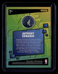 lot 256 image: 2020 NBA Hoops We Got Next Anthony Edwards Rookie Card #1