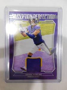 lot 261 image: 2021 Playoff Reception Perfection Jersey Card Adam Thielen