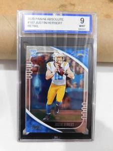 lot 267 image: ISA 9 Mint 2020 Absolute Justin Herbert Rookie Card #167
