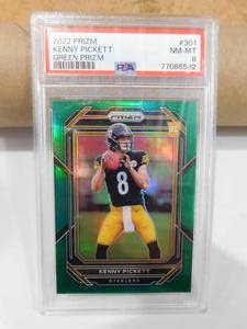 lot 274 image: PSA 8 2022 Prizm Green Prizm Kenny Pickett Rookie Card #301