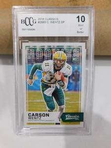 lot 276 image: BCCG 10 2016 Classics SP Carson Wentz Rookie Card #268B NDSU