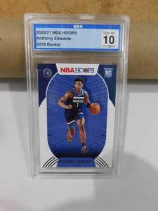 lot 279 image: AGS 10 Gem Mint 2020 NBA Hoops Anthony Edwards Rookie Card #216